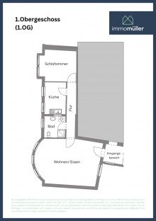 1.OG Helle, moderne Wohnung mit 2ZKB, 75m�  - im 1.OG eines Wohn- und Gesch�ftshauses in zentraler Lage