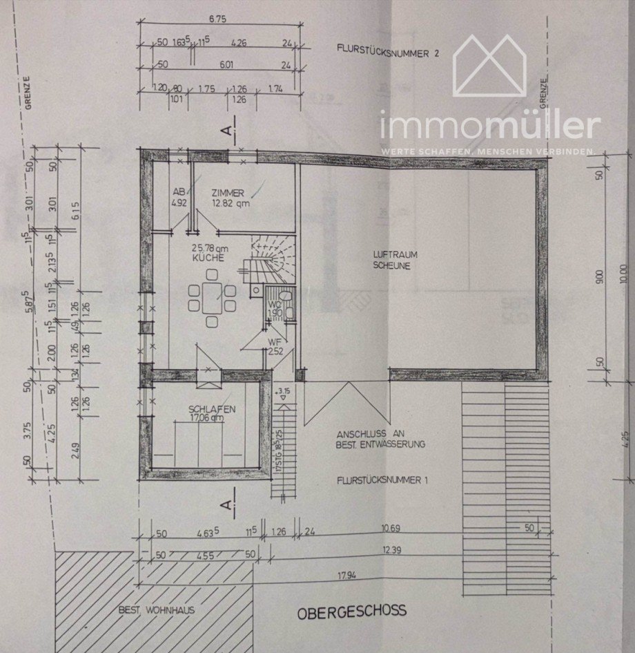 Grundriss OG Scheune-2 Bauernhaus Harxheim-Zellertal