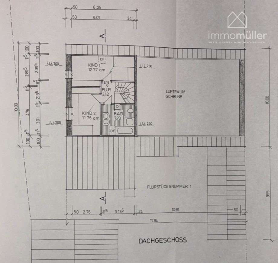 Grundriss DG Scheune-2 Bauernhaus Harxheim-Zellertal