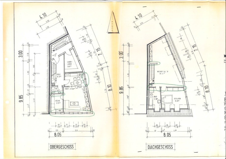 Grundrisse OG DG Haus Gr�nstadt