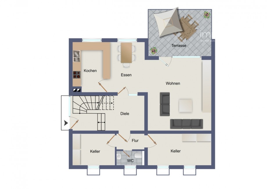 Grundriss EG Einfamilienhaus Eisenberg / Steinborn