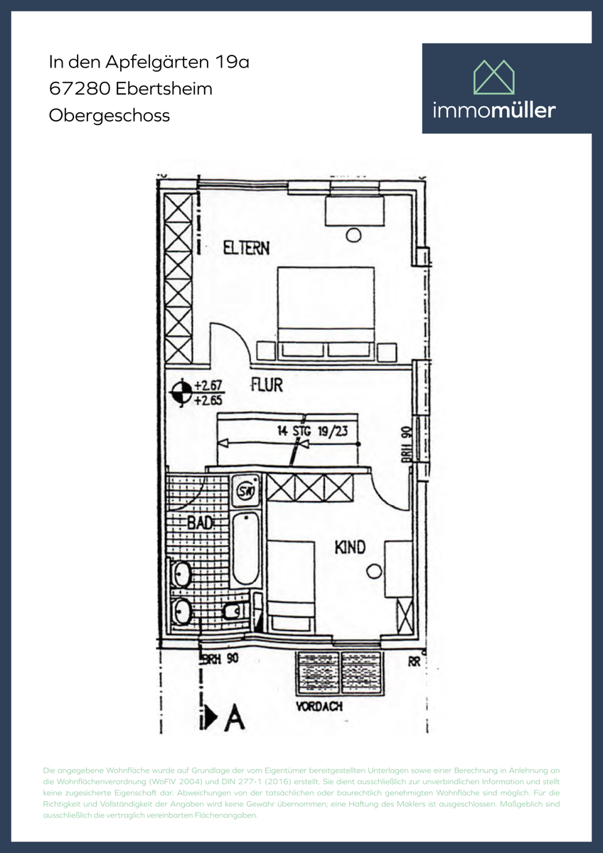 Grundriss OG Doppelhaush�lfte Ebertsheim