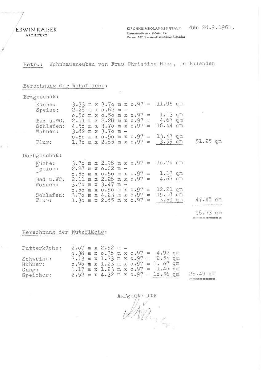 Wohnfl�chenberechnung ohne Keller_Seite_1 Einfamilienhaus Bolanden
