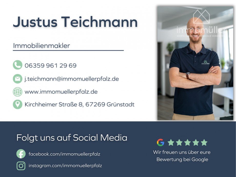 Visitenkarte Justus Teichmann Souterrainwohnung Eisenberg (Pfalz)