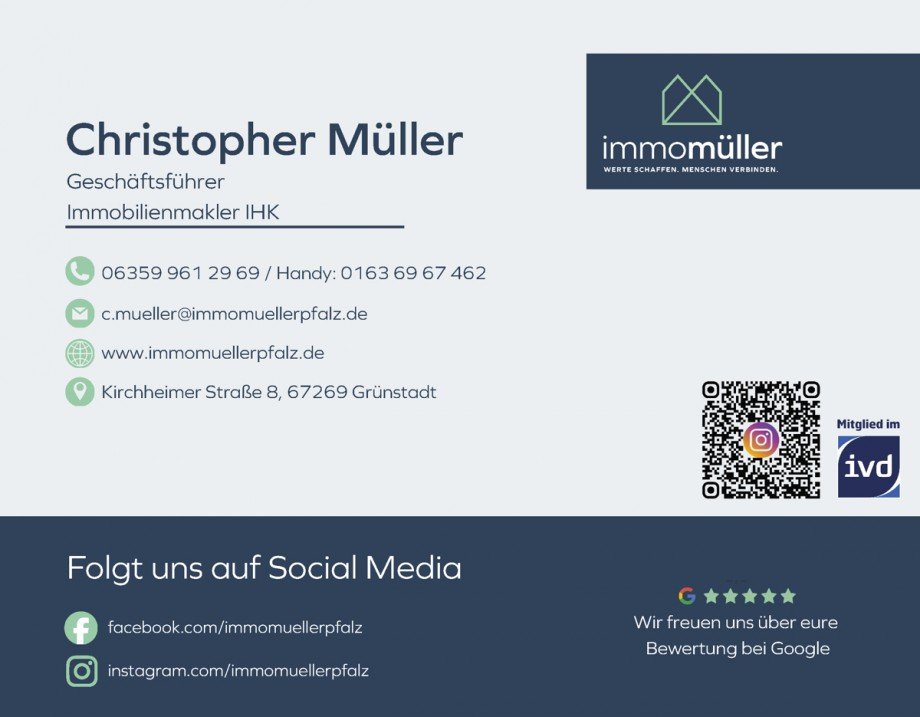 Visitenkarte f�r Expos� Einfamilienhaus Eisenberg