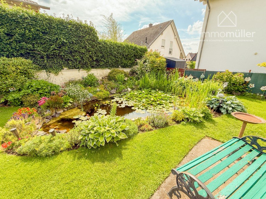 Teich Einfamilienhaus Gr�nstadt