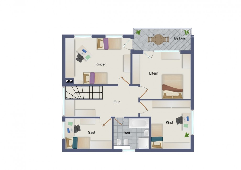 Grundriss OG Einfamilienhaus Eisenberg / Steinborn