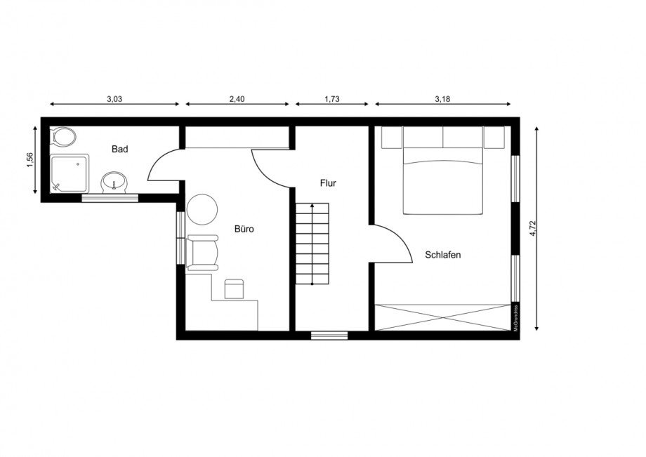 Grundriss OG Einfamilienhaus Kirchheim an der Weinstra�e