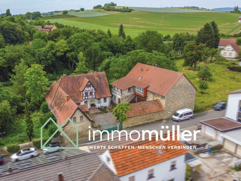 Hausansicht Harxheim-Zellertal Bauernhaus Seltene Gelegenheit: Kernsaniertes, historisches Ensemble mit gro�em Grundst�ck in Harxheim