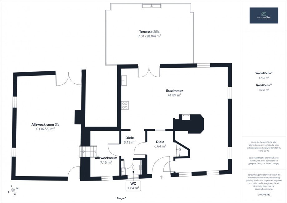 Grundriss Haupthaus EG Bauernhaus Harxheim-Zellertal