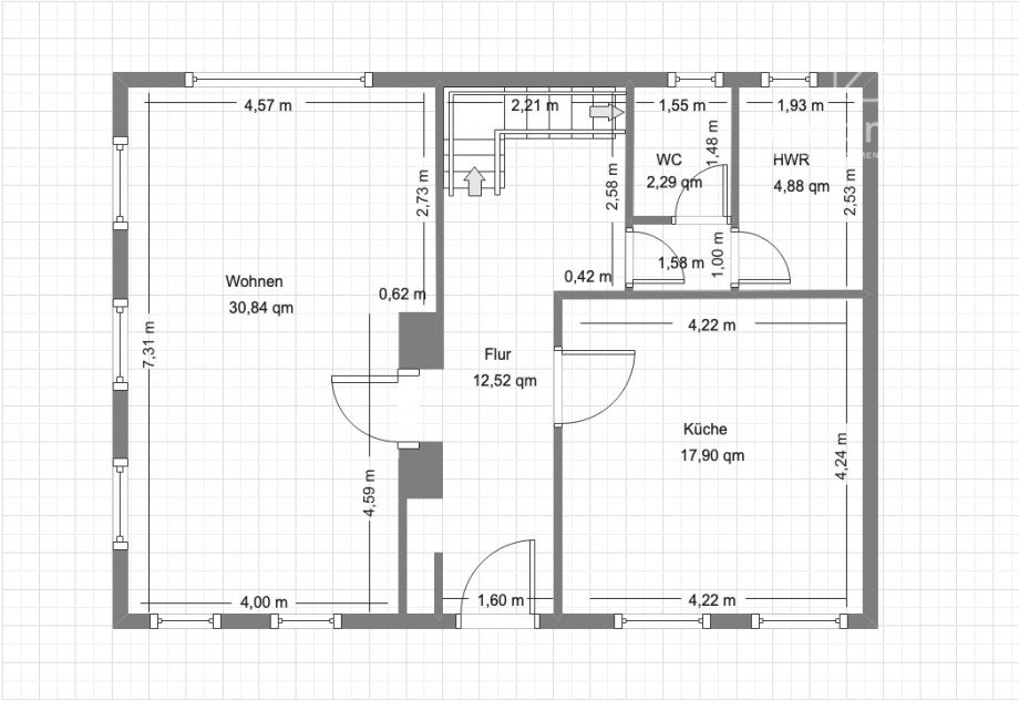 Grundriss EG Bauernhaus Mehrfamilienhaus Altleiningen - H�ningen