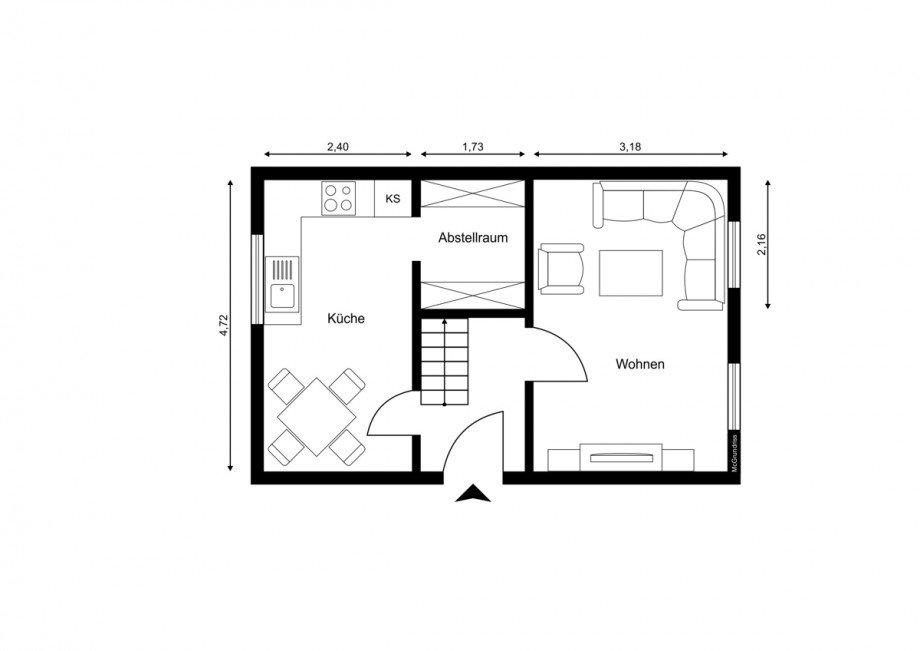 Grundriss EG Einfamilienhaus Kirchheim an der Weinstra�e