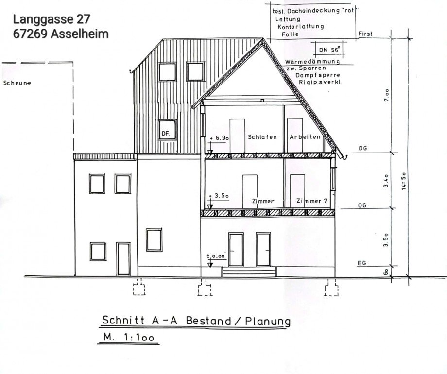 Schnitt Haus Gr�nstadt