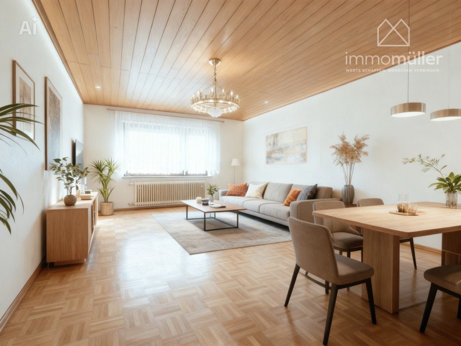 Virtuelle Staging // WOHNZIMMER Einfamilienhaus Eisenberg