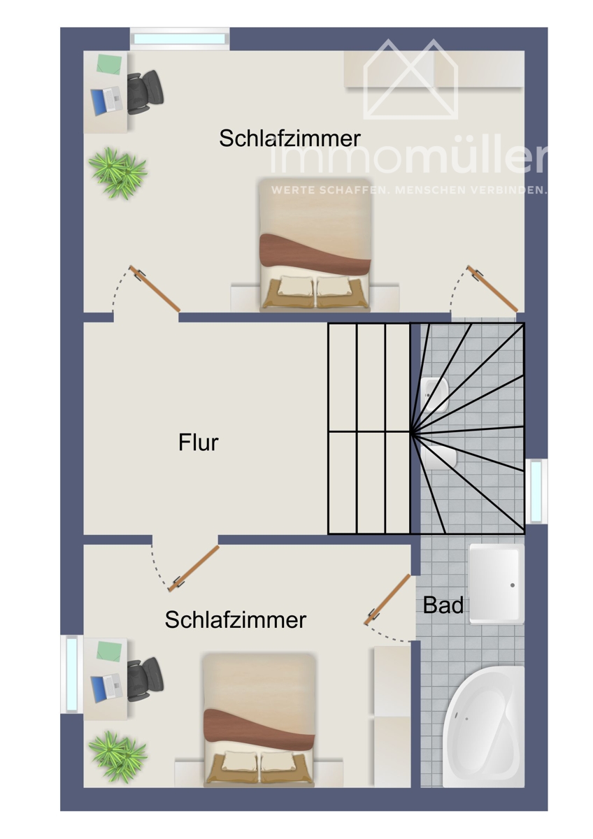 Grundriss Haus 1 OG Einfamilienhaus Bockenheim