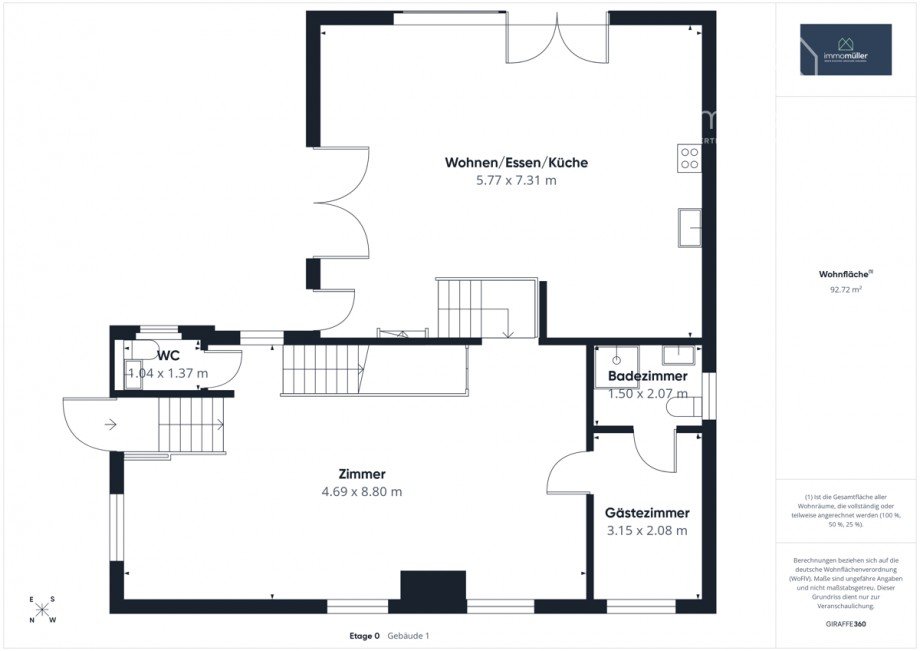 Grundriss EG Einfamilienhaus Gr�nstadt / Sausenheim