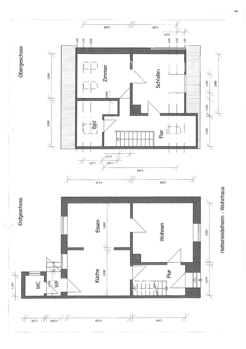 Grundriss Doppelhaush�lfte Hettenleidelheim