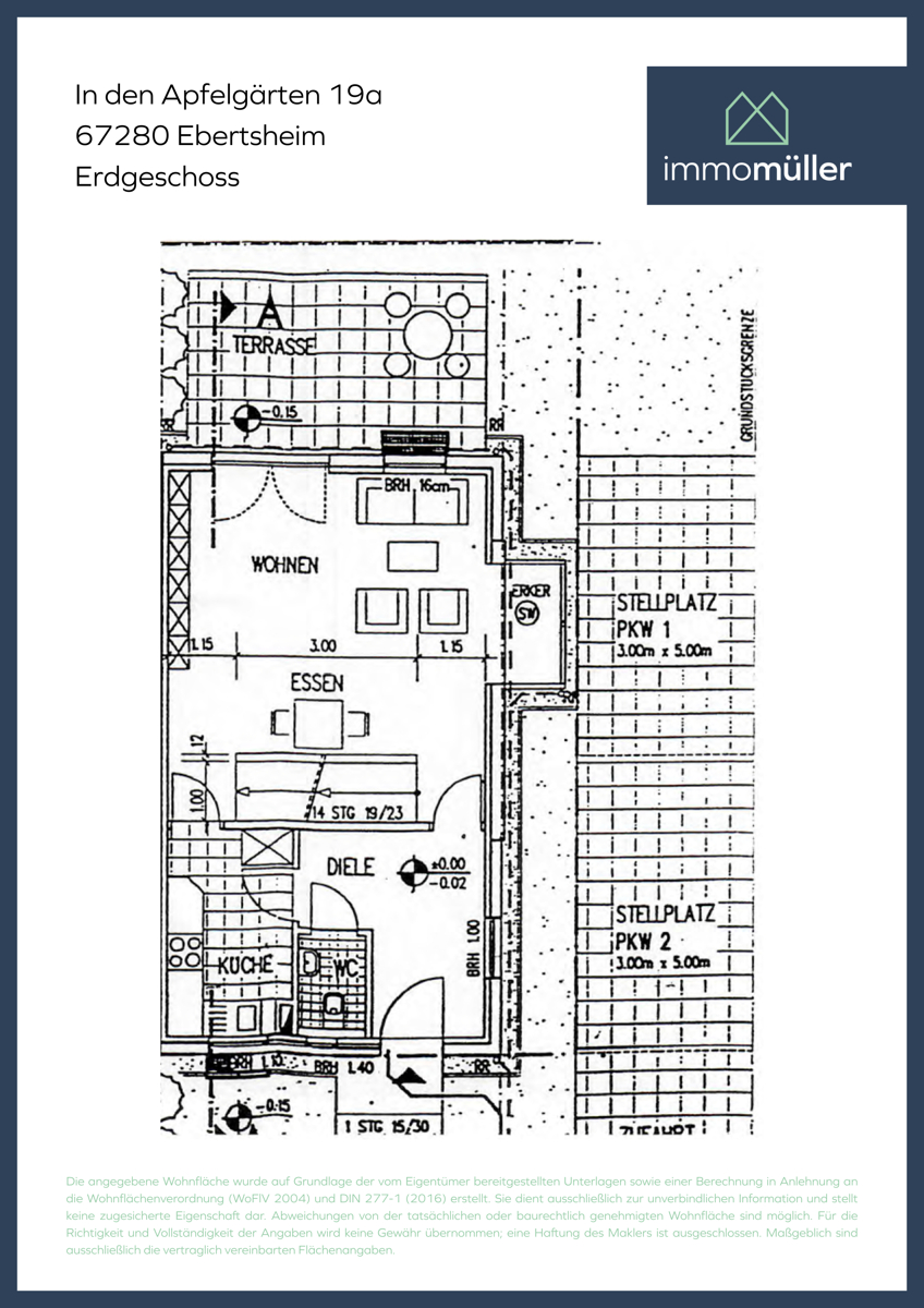 Grundriss EG Doppelhaush�lfte Ebertsheim
