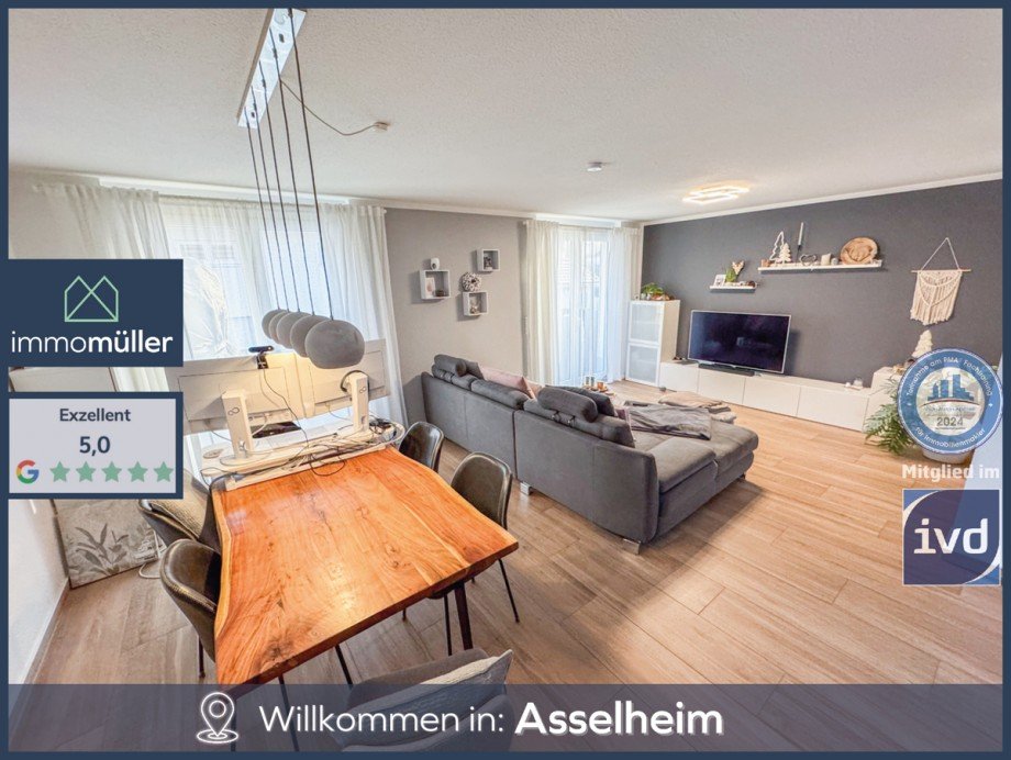 Startbild/Wohnzimmer Etagenwohnung Gr�nstadt